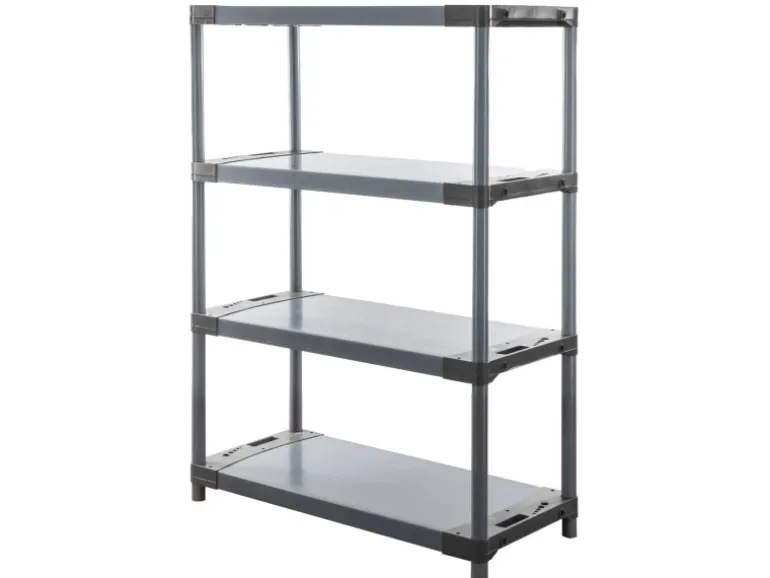 PROREGAL Kunststoffregal Grey Bear Low HxBxT 138 x 120 x 46 cm Fachlast 120 kg Grau
