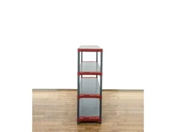PROREGAL Kunststoffregal Big Grey Bear Low HxBxT 138 x 150 x 46 cm Fachlast 120 kg Grau/Rot