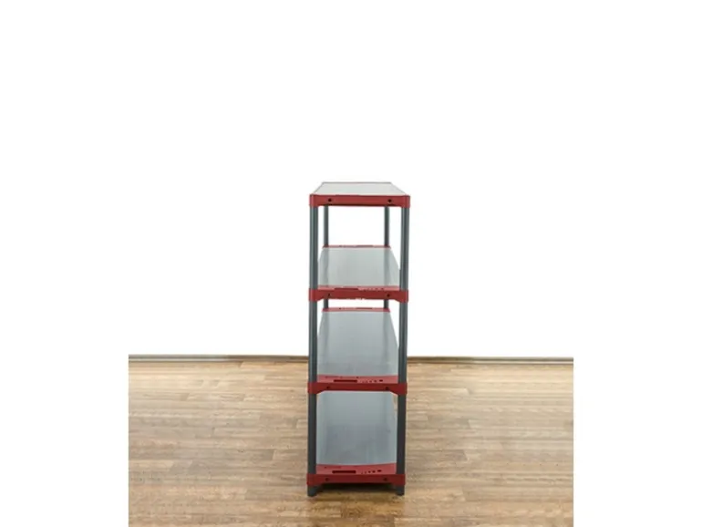 PROREGAL Kunststoffregal Big Grey Bear Low HxBxT 138 x 150 x 46 cm Fachlast 120 kg Grau/Rot