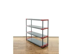 PROREGAL Kunststoffregal Big Grey Bear Low HxBxT 138 x 150 x 46 cm Fachlast 120 kg Grau/Rot