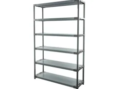 PROREGAL Kunststoffregal Grey Bear Extra-Tall HxBxT 220 x 150 x 46 cm Fachlast 70 kg Grau