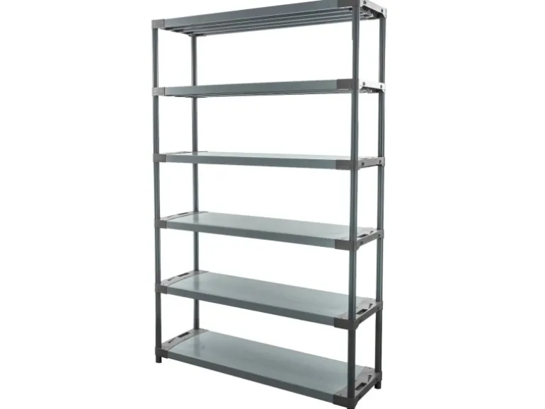 PROREGAL Kunststoffregal Grey Bear Extra-Tall HxBxT 220 x 150 x 46 cm Fachlast 70 kg Grau