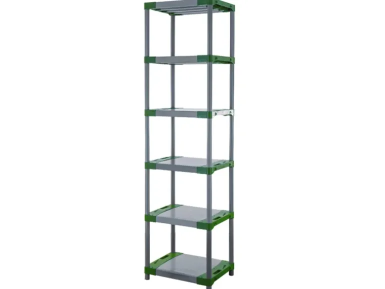PROREGAL Kunststoffregal Grey Bear Extra-Tall HxBxT 220 x 70 x 46 cm Fachlast 120 kg Grau/Grün