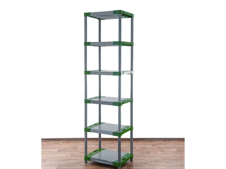 PROREGAL Kunststoffregal Grey Bear Extra-Tall HxBxT 220 x 70 x 46 cm Fachlast 120 kg Grau/Grün