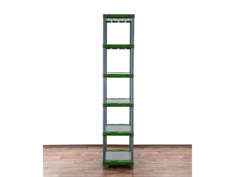 PROREGAL Kunststoffregal Grey Bear Extra-Tall HxBxT 220 x 70 x 46 cm Fachlast 120 kg Grau/Grün