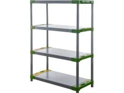 PROREGAL Kunststoffregal Big Grey Bear Low HxBxT 138 x 120 x 46 cm Fachlast 160 kg Grau/Grün