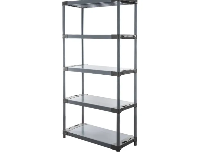 PROREGAL Kunststoffregal Grey Bear Tall HxBxT 180 x 80 x 46 cm Fachlast 120 kg Grau