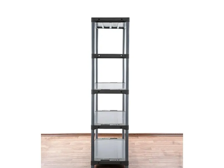 PROREGAL Kunststoffregal Grey Bear Tall HxBxT 180 x 80 x 46 cm Fachlast 120 kg Grau