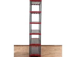 PROREGAL Kunststoffregal Big Grey Bear Extra-Tall HxBxT 220 x 80 x 46 cm Fachlast 160 kg Grau/Rot
