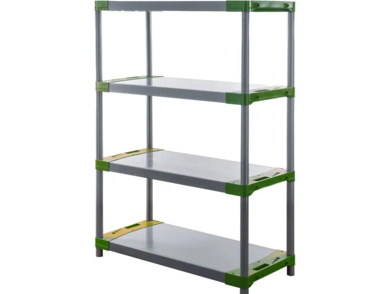 PROREGAL Kunststoffregal Big Grey Bear Low HxBxT 138 x 110 x 46 cm Fachlast 160 kg Grau/Grün