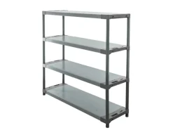 PROREGAL Kunststoffregal Grey Bear Low HxBxT 138 x 150 x 46 cm Fachlast 70 kg Grau