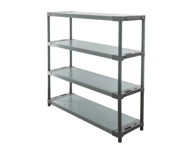 PROREGAL Kunststoffregal Grey Bear Low HxBxT 138 x 150 x 46 cm Fachlast 70 kg Grau