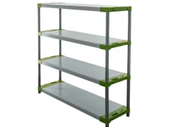 PROREGAL Kunststoffregal Big Grey Bear Low HxBxT 138 x 150 x 46 cm Fachlast 120 kg Grau/Grün