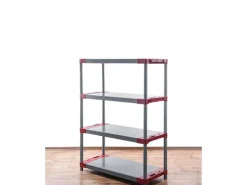 PROREGAL Kunststoffregal Big Grey Bear Low HxBxT 138 x 80 x 46 cm Fachlast 160 kg Grau/Rot