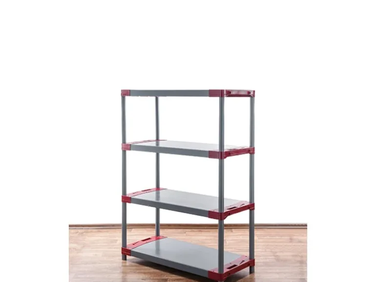 PROREGAL Kunststoffregal Big Grey Bear Low HxBxT 138 x 80 x 46 cm Fachlast 160 kg Grau/Rot