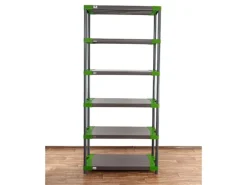 PROREGAL Kunststoffregal Big Grey Bear Extra-Tall HxBxT 220 x 110 x 46 cm Fachlast 160 kg Grau/Grün