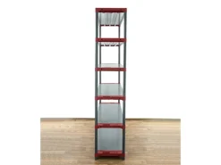 PROREGAL Kunststoffregal Big Grey Bear Extra-Tall HxBxT 220 x 130 x 46 cm Fachlast 120 kg Grau/Rot