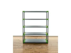 PROREGAL Kunststoffregal Grey Bear Tall HxBxT 180 x 130 x 46 cm Fachlast 70 kg Grau/Grün