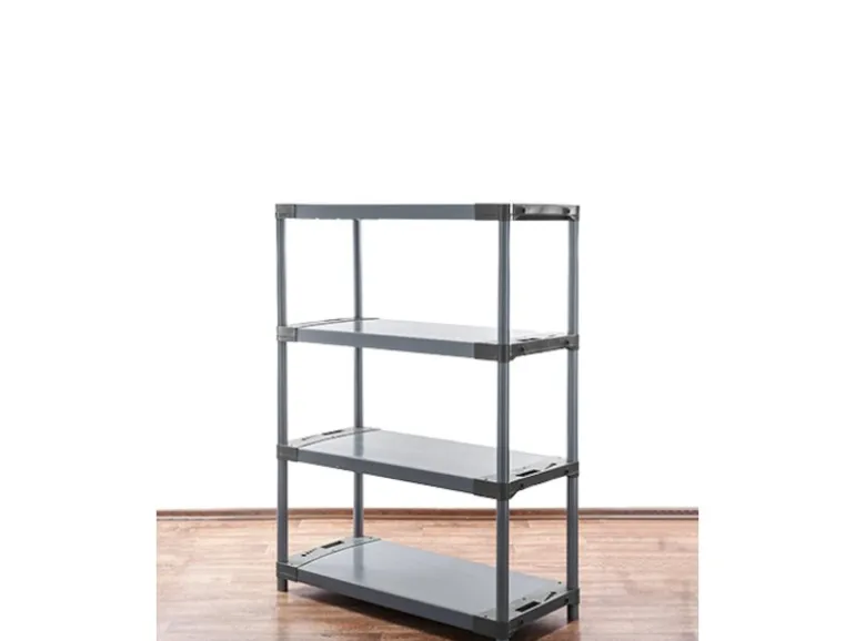PROREGAL Kunststoffregal Big Grey Bear Low HxBxT 138 x 90 x 46 cm Fachlast 160 kg Grau
