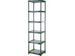 PROREGAL Kunststoffregal Big Grey Bear Extra-Tall HxBxT 220 x 60 x 46 cm Fachlast 160 kg Grau/Grün
