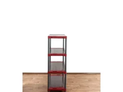 PROREGAL Kunststoffregal Grey Bear Low HxBxT 138 x 110 x 46 cm Fachlast 120 kg Grau/Rot