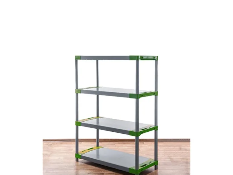 PROREGAL Kunststoffregal Big Grey Bear Low HxBxT 138 x 90 x 46 cm Fachlast 160 kg Grau/Grün