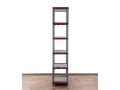 PROREGAL Kunststoffregal Grey Bear Extra-Tall HxBxT 220 x 60 x 46 cm Fachlast 120 kg Grau/Rot