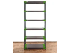 PROREGAL Kunststoffregal Big Grey Bear Extra-Tall HxBxT 220 x 90 x 46 cm Fachlast 160 kg Grau/Grün