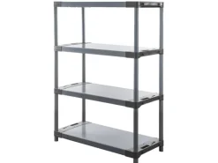 PROREGAL Kunststoffregal Big Grey Bear Low HxBxT 138 x 110 x 46 cm Fachlast 160 kg Grau