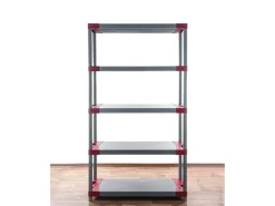 PROREGAL Kunststoffregal Big Grey Bear Tall HxBxT 180 x 80 x 46 cm Fachlast 160 kg Grau/Rot