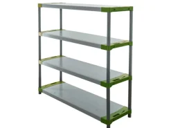 PROREGAL Kunststoffregal Big Grey Bear Low HxBxT 138 x 140 x 46 cm Fachlast 120 kg Grau/Grün