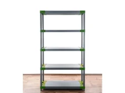 PROREGAL Kunststoffregal Grey Bear Tall HxBxT 180 x 80 x 46 cm Fachlast 120 kg Grau/Grün