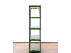 PROREGAL Kunststoffregal Grey Bear Tall HxBxT 180 x 80 x 46 cm Fachlast 120 kg Grau/Grün
