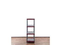 PROREGAL Kunststoffregal Grey Bear Low HxBxT 138 x 70 x 46 cm Fachlast 120 kg Grau/Rot