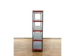 PROREGAL Kunststoffregal Grey Bear Tall HxBxT 180 x 150 x 46 cm Fachlast 70 kg Grau/Rot