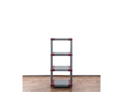PROREGAL Kunststoffregal Big Grey Bear Low HxBxT 138 x 70 x 46 cm Fachlast 160 kg Grau/Rot