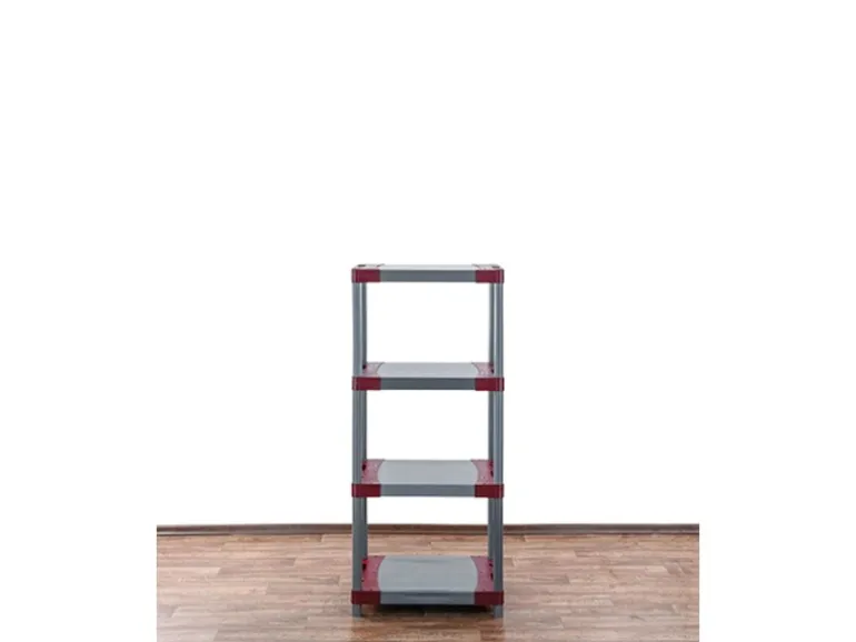 PROREGAL Kunststoffregal Big Grey Bear Low HxBxT 138 x 70 x 46 cm Fachlast 160 kg Grau/Rot