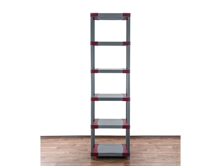 PROREGAL Kunststoffregal Big Grey Bear Extra-Tall HxBxT 220 x 60 x 46 cm Fachlast 160 kg Grau/Rot