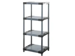 PROREGAL Kunststoffregal Grey Bear Low HxBxT 138 x 60 x 46 cm Fachlast 120 kg Grau