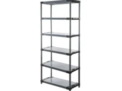 PROREGAL Kunststoffregal Grey Bear Extra-Tall HxBxT 220 x 120 x 46 cm Fachlast 120 kg Grau