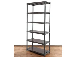 PROREGAL Kunststoffregal Grey Bear Extra-Tall HxBxT 220 x 120 x 46 cm Fachlast 120 kg Grau
