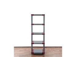 PROREGAL Kunststoffregal Big Grey Bear Tall HxBxT 180 x 70 x 46 cm Fachlast 160 kg Grau/Rot