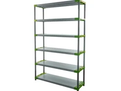 PROREGAL Kunststoffregal Big Grey Bear Extra-Tall HxBxT 220 x 150 x 46 cm Fachlast 120 kg Grau/Grün
