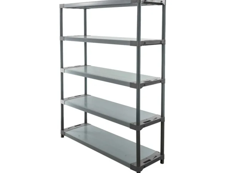 PROREGAL Kunststoffregal Grey Bear Tall HxBxT 180 x 130 x 46 cm Fachlast 70 kg Grau