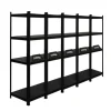 PROREGAL Mega Deal 5 x All Black Series Schwerlastregal Ragnar HxBxT 150 x 45 x 45 cm Fachlast 100 kg Matt Schwarz Kellerregal Steckregal Garagenregal