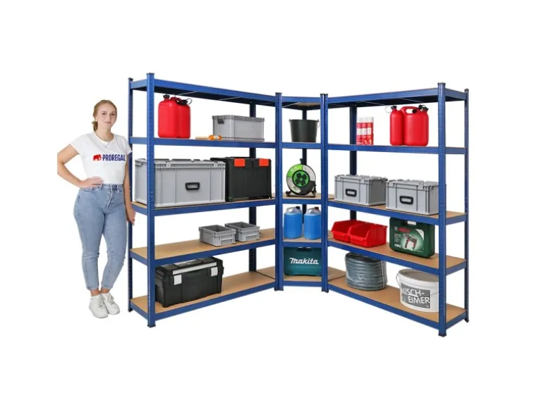 PROREGAL Mega Deal 1 x Eckregal & 2x Schwerlastregal Ragnar HxBxT 180 x 190 x 40 cm Fachlast 175 kg Blau Kellerregal Steckregal Garagenregal