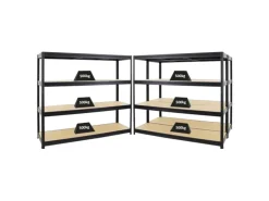 PROREGAL Mega Deal 3er-Sparset Profi-Schwerlastregal DINO HxBxT 180x180x60cm Fachlast 500kg Schwarz