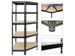 PROREGAL Mega Deal Tiger 1x Eckregal & 2x Schwerlastregal 180x 90x 45 cm Fachlast 175 & 265 kg Schwarz