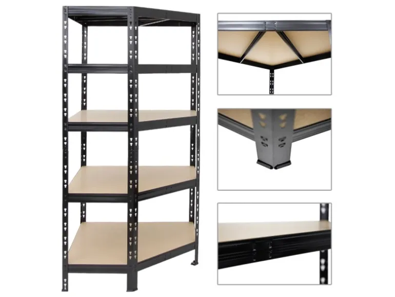 PROREGAL Mega Deal Tiger 1x Eckregal & 2x Schwerlastregal 180x 90x 45 cm Fachlast 175 & 265 kg Schwarz