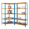 PROREGAL Mega Deal 1x Eckregal & 1x Schwerlastregal Muli HxBxT 180 x 180 x 30 cm Fachlast 150 kg Blau-Orange PROREGAL Mega Deal 1x Eckregal + 1x Schwerlastregal Muli HxBxT 180 x 180 x 30 cm Fachlast 150 kg Blau-Orange